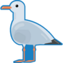Seagull On Blue Sticker