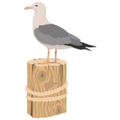 Seagull On Pole Sticker