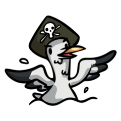 Seagull Pirate Sticker
