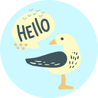 Seagull Says Hello Sticker