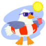 Seagull Summer Time Sticker
