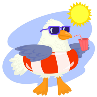 Seagull Summer Time Sticker