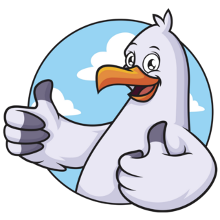 Seagull Thumbs Up Sticker