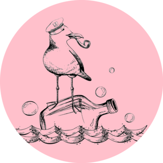 Seagull With A Tobacco Pipe Sticker