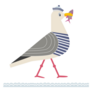 Seagull With Fish Sticker