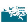 Seagulls In The Sea Sticker