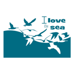 Seagulls In The Sea Sticker