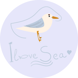 Seagulls Love Sea Sticker