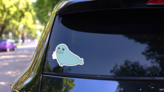 Seal Lion Cartoon In Blue Sticker on a Rear Car Window (New) example