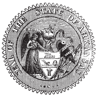 Seal Of Arkansas Prior To 1907 Old Engraving Sticker