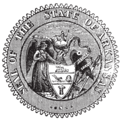Seal Of Arkansas Prior To 1907 Old Engraving Sticker