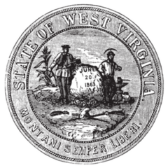 Seal Of The State Of West Virginia, Usa Vintage Sticker
