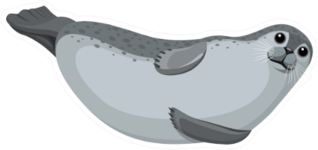 Seal On Its Side Sticker