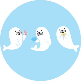 Seal Walrus Sea Lion Illustration On Blue Sticker