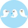 Seal Walrus Sea Lion Illustration On Blue Sticker