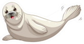 Seal With White Skin Smiling Illustration Sticker