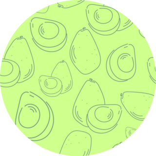 Seamless Avocado Pattern On Green Sticker