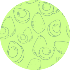 Seamless Avocado Pattern On Green Sticker