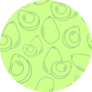 Seamless Avocado Pattern On Green Sticker