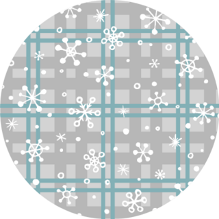 Seamless Checkered Pattern With Hand Drawn Snowflakes Sticker