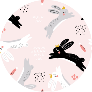 Seamless Childish Pattern With Jumping Rabbits Sticker
