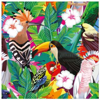 Seamless Composition Of Tropical Bird Toucan Sticker
