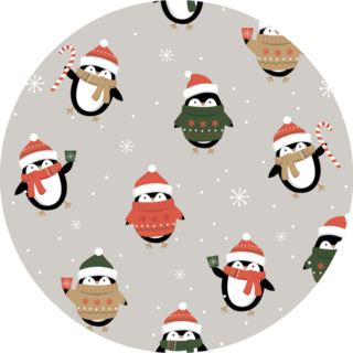 Seamless Cute Penguins In Winter Clothes Pattern Sticker