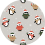 Seamless Cute Penguins In Winter Clothes Pattern Sticker