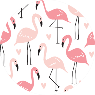 Seamless Flamingo Pattern Cute Heart Sticker