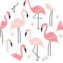 Seamless Flamingo Pattern Cute Heart Sticker
