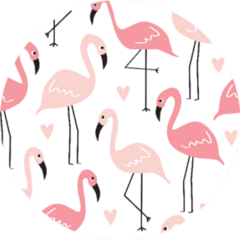 Seamless Flamingo Pattern Cute Heart Sticker