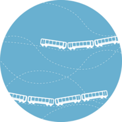 Seamless Flat Cartoon Pattern With Train Road Sticker