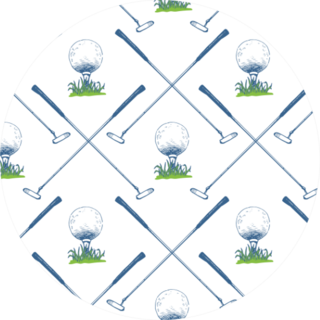 Seamless Golf Pattern With Putter And Ball Sticker