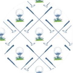 Seamless Golf Pattern With Putter And Ball Sticker