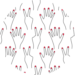 Seamless Hand Pattern With Red Nail Polish Sticker 