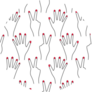 Seamless Hand Pattern With Red Nail Polish Sticker 