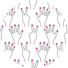 Seamless Hand Pattern With Red Nail Polish Sticker 
