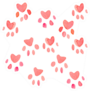 Seamless Heart Paws Traces Pattern Sticker