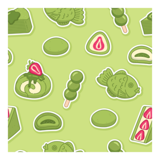 Seamless Matcha Desserts Sticker