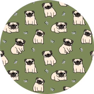 Seamless Olive Pug Sticker