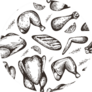 Seamless Pattern Chicken Concept Sticker