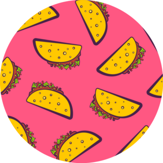 Seamless Pattern Cute Tacos On Pink Sticker