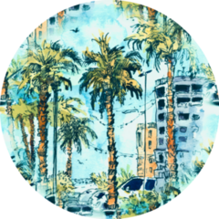 Seamless Pattern Downtown Miami Florida Sticker