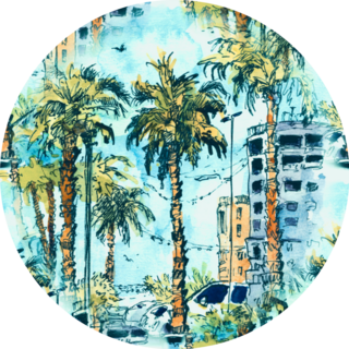 Seamless Pattern Downtown Miami Florida Sticker