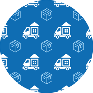 Seamless Pattern Features A Moving Van Sticker