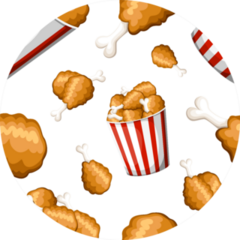 Seamless Pattern Fried Chicken In Strip Bucket Sticker