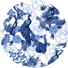 Seamless Pattern In Chinoiserie Style With Peacock Sticker