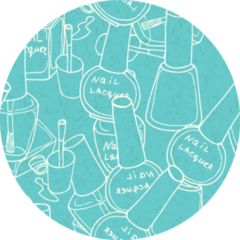 Seamless Pattern Nail Polish On Blue Sticker