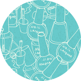 Seamless Pattern Nail Polish On Blue Sticker