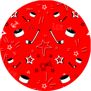 Seamless Pattern Of A Hockey Stick Sticker